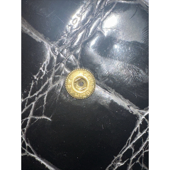 Vintage Balenciaga 1980s Signature Croc Embossed Black Leather Wallet Clutch Lg - Picture 12 of 16